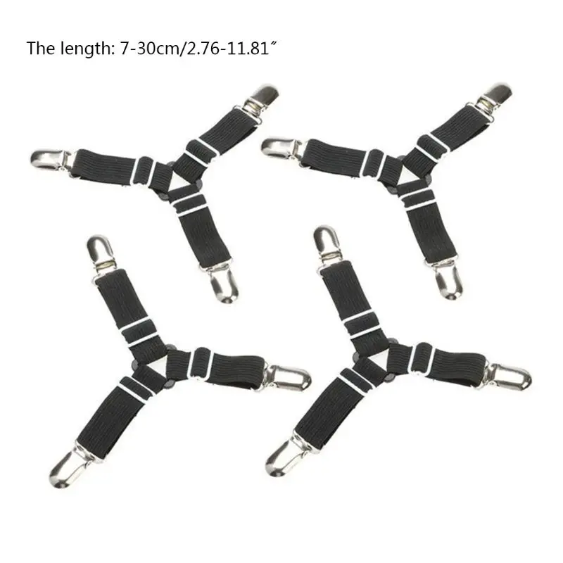 

4Pcs Adjustable Bed Sheet Clips Sofa Cover Grippers Holder Mattress Blanket Bedding Set Fixing Slip-Resistant Belt