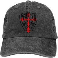 knights templar cap adjustable denim hat baseball cap dad hat