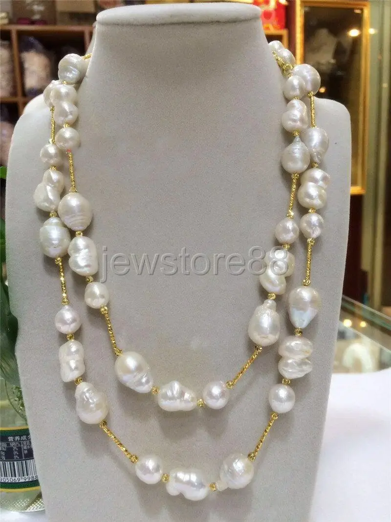 NEW 12-16MM large irregular shaped baroque pearl necklace 40inches