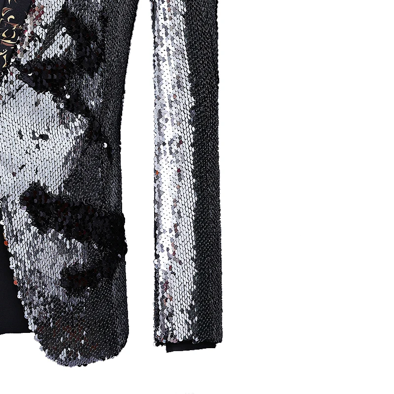 Shenrun мужской двухцветный блестящий костюм Куртка Блейзер для выпускного вечера