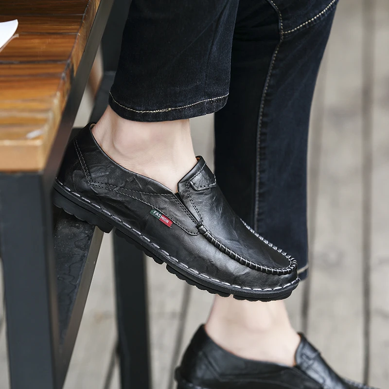

forblack casual man shoe hot men's sneakers sneaker Casual mens leather sports Sneaker loafers 2020 sale white genuine wear
