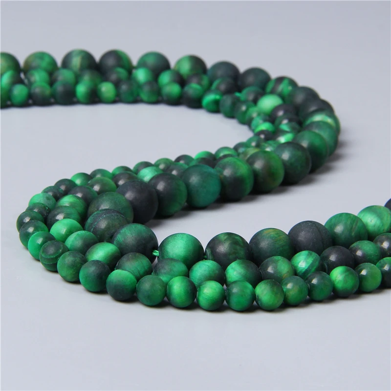 Женское ювелирное изделие зеленые круглые бусины в виде Тигрового Глаза |