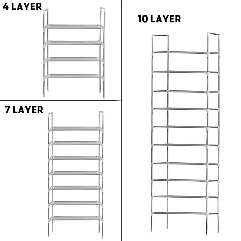 

4/7/10 Tiers Shoe Rack Storage Shelf Organizer Cabinet Non-Woven Fabric Stackable Shoe Cabinets Doorway Indoor