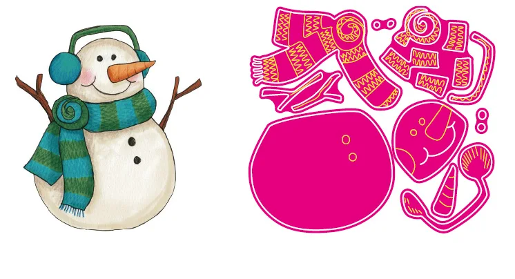 Christmas Cutting Dies 2019 Music Snowman Fustelle Metalliche Per Scrapbooking | Дом и сад