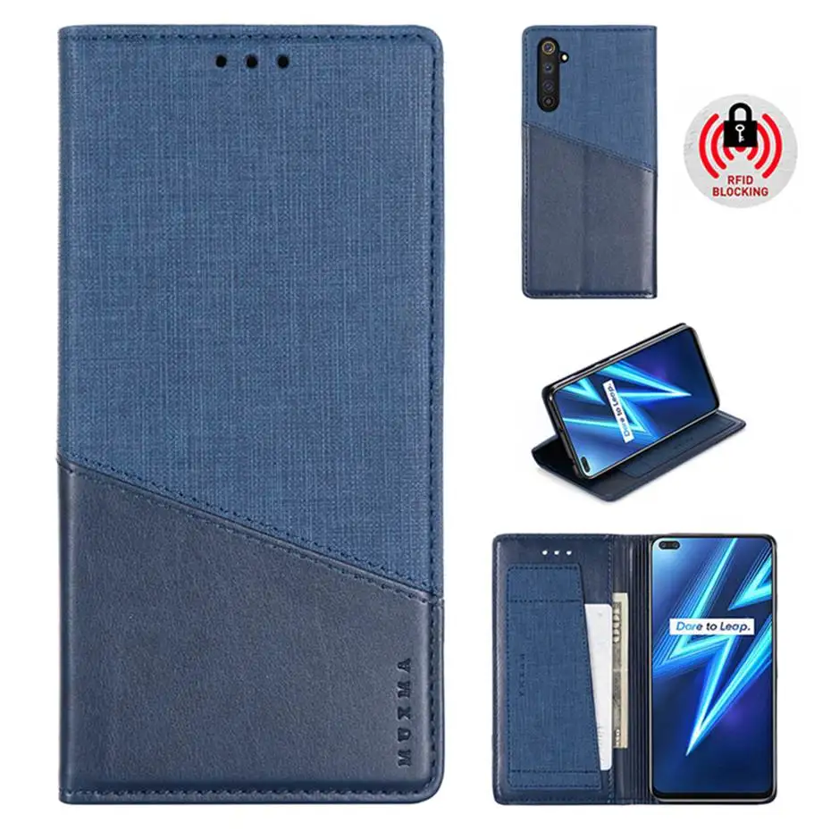 Чехол книжка из искусственной кожи для OPPO REALME 6 PRO чехол Pro Магнитный кошелек