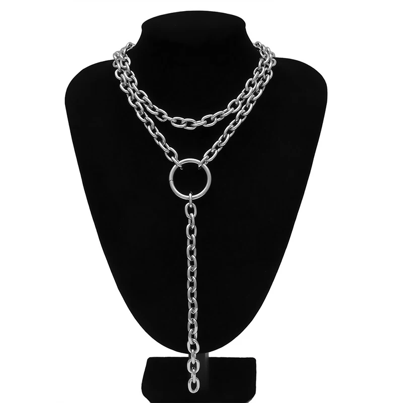 

Punk Cuban Thick Choker Necklace Collares Steampunk Hip Hop Clavicle Chunky Snake Chain Long Necklace Sexy Women Jewelry