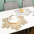 4 шт. коврик для стола полый Снежинка Форма для столов теплоизоляционные льняные кухонные обеденные прокладки или Рождество