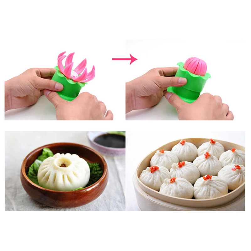 Random color Chinese Baozi Mold Steamed Stuffed Bun Mold Maker Dim Sum Shaper images - 6