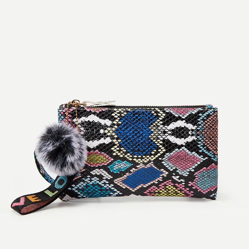 

2021 New Fashion Sexy Snake Print PU Clutch, Casual All-Match Large-Capacity Envelope Bag Sewing Thread Zipper Opening And Closi