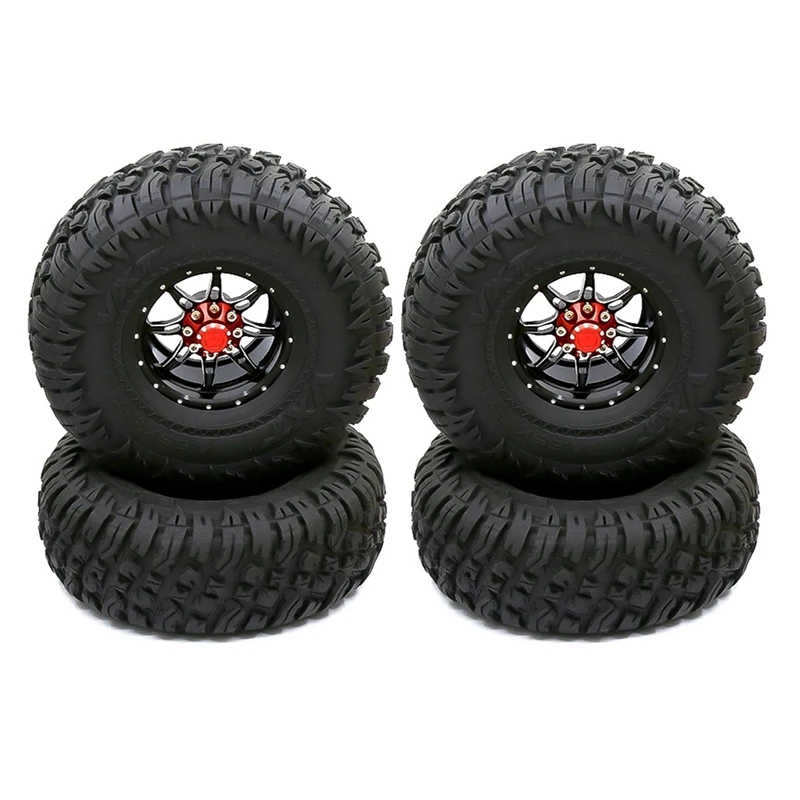 

4Pcs 1.9 Beadlock Wheel Rim & Rubber Tires Set for 1/10 RC Crawler Car Axial SCX10 90046 AXI03007 Traxxas TRX-4 Parts