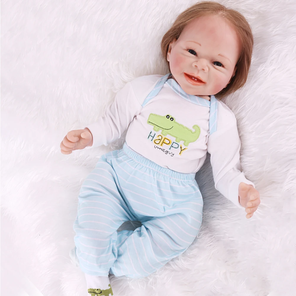 Кукла реборн силиконовая 55 см как настоящий новорожденный мальчик