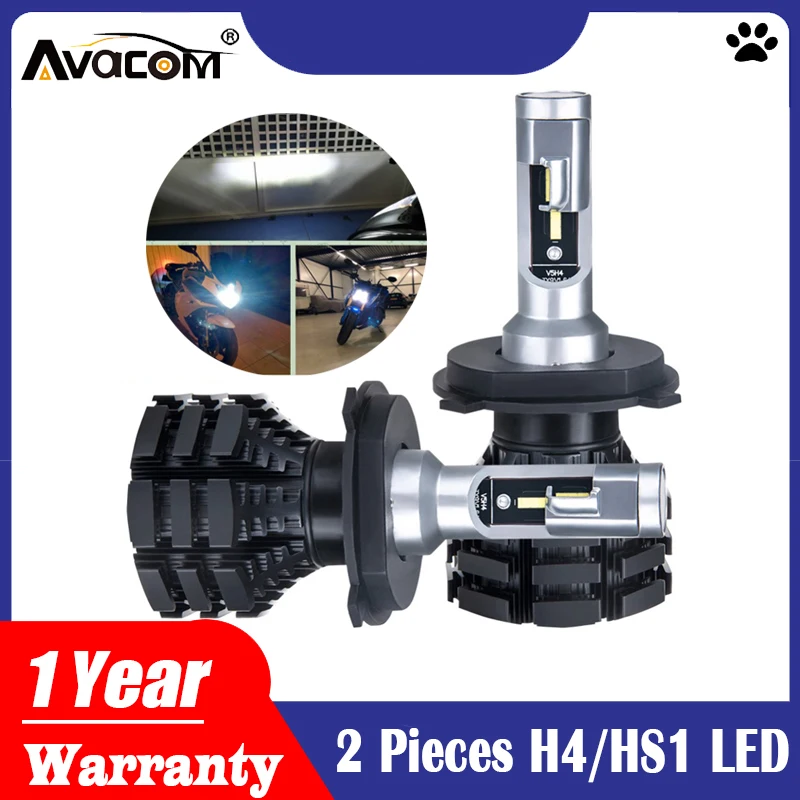 Avacom 2 шт. H4 светодиодный фонарь для мотоцикла светодиодный HS1 Phare Противотуманные фары 10000лм 6500 к 50 Вт супер яркий светодиодный налобный фонарь для мотоцикла