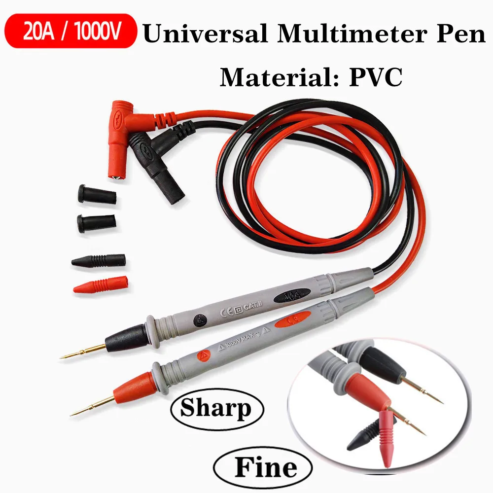 

Digital Universal Multimeter Test Pen Extra-point Steel Needle Test Pen Line 1000V 20A PVC Material Multimeter Accessories