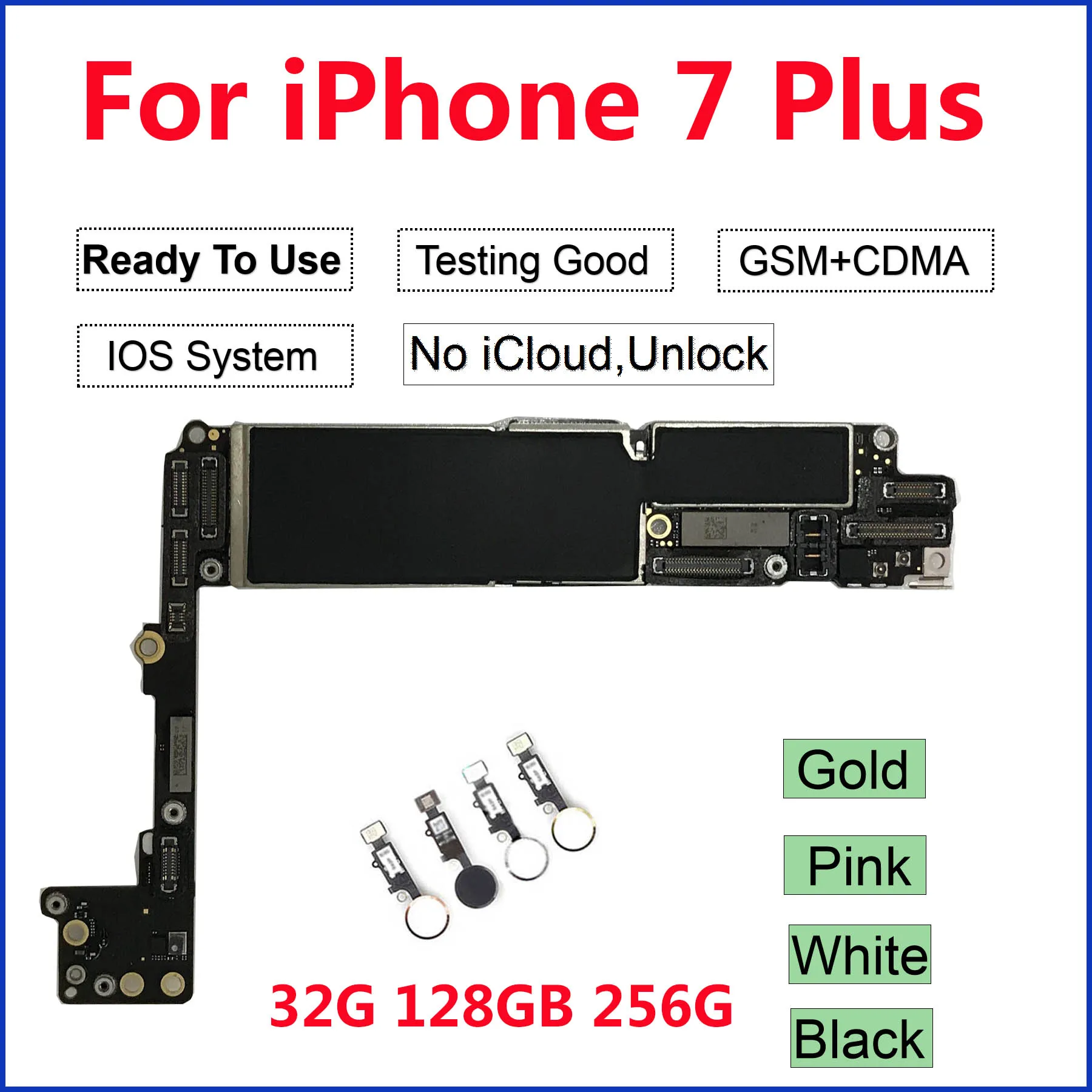 Материнская плата для iPhone 7 Plus 32 ГБ 128 256 черная белая золотая розовая Бесплатная