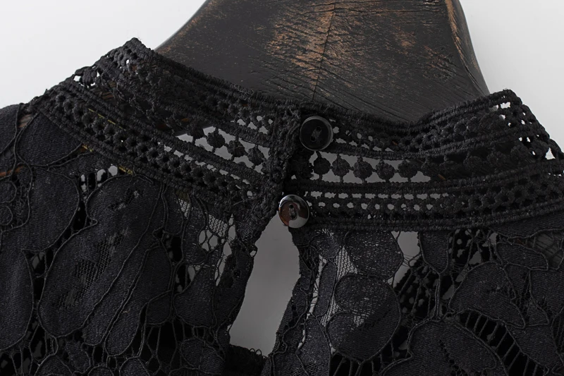 Женское шифоновое платье-рубашка с кружевной вышивкой Za однотонное элегантное