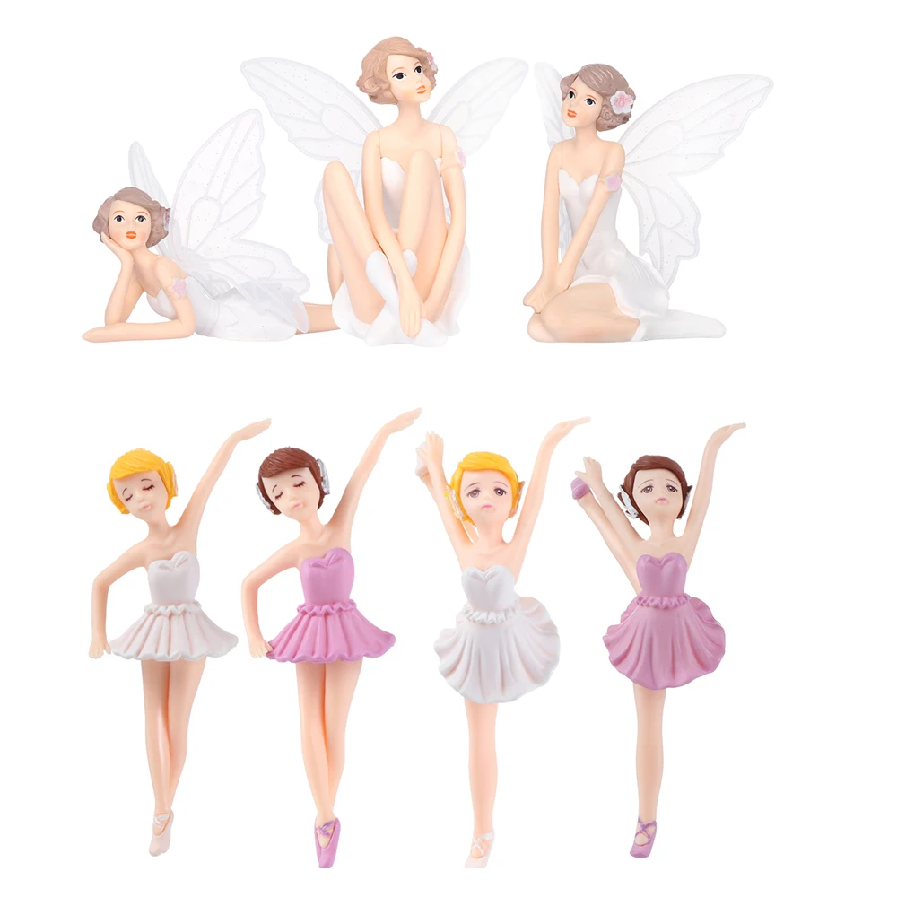 Балерина Танцующая девочка Любовь Смола Микроландшафт Орнамент Миниатюрные Фигурки Декор для Кукольного домика Торт Свадебные Ремесла.