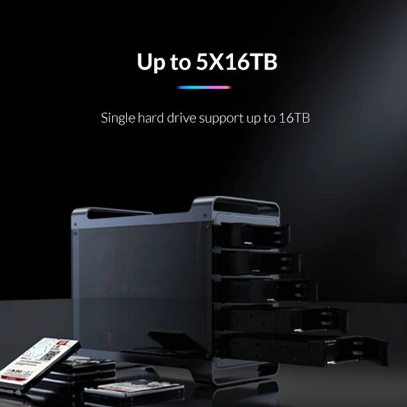 Корпус для внешнего жесткого диска Yottamaster DF5U3 5 отсеков 2 дюйма 3 SATA HDD SSD корпус макс