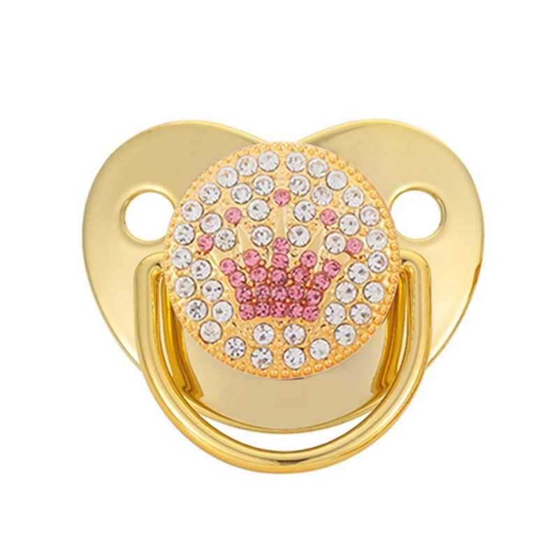 

Bling Baby Pacifier Clips Royal Toddler Nipple Toother Crown Diamond Dummy Chain Gold Pacifier Holder Soother Sucking Toy