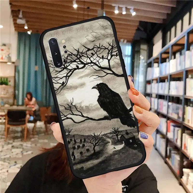 

Dark crow evil horror Phone Case For Samsung A50 A51 A71 A20E A20S S10 S20 S21 S30 Plus ultra 5G M11 funda cover