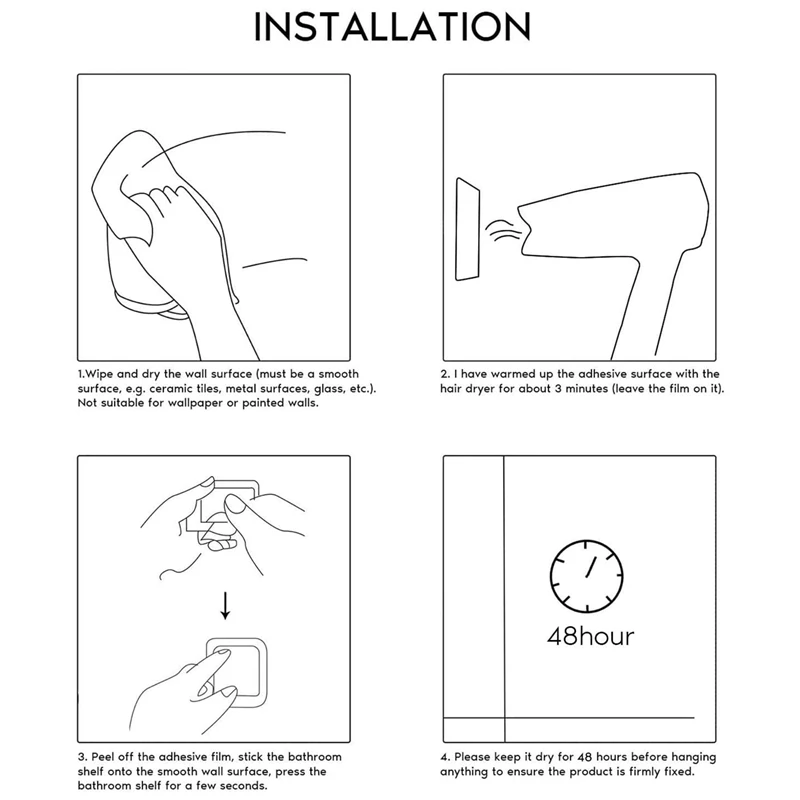 Самоклеящаяся полка для душа-полка ванной комнаты на стене душа из нержавеющей