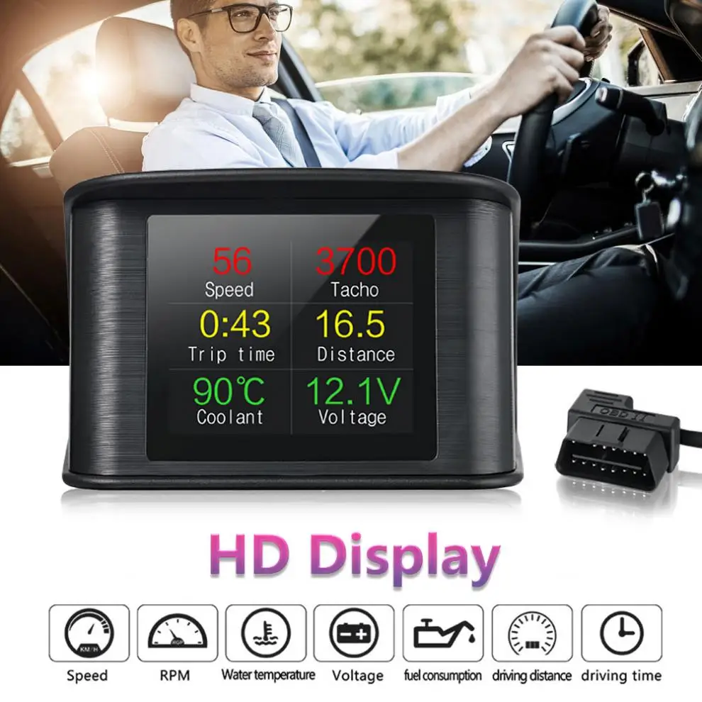2 6 дюймовый OBD2 Компьютер Автомобильный проектор скорости Hud цифровой датчик