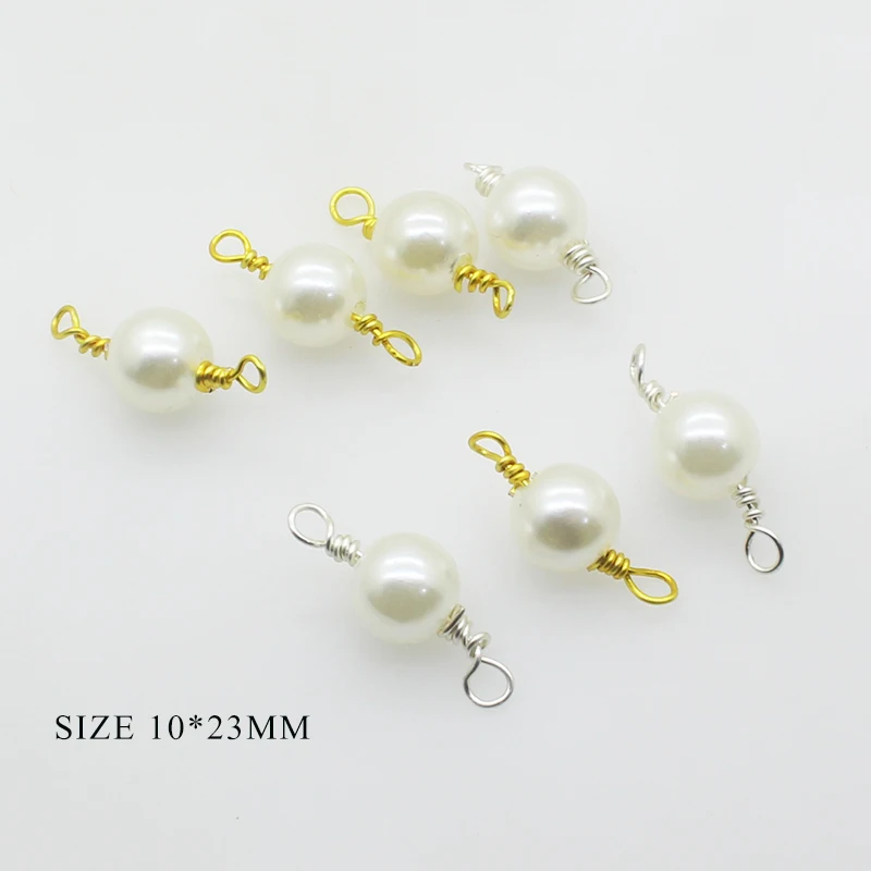 New Fashion 10Pcs/Lot Handmade Pearl Link Buttons Pendant DIY Handwork Fitting Gold Silver Accessories | Дом и сад