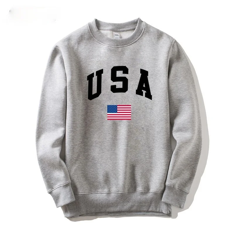 

USA America Flag Men Women Sweatshirt Casual Hooded Printed Popular Fleece Man Jacket Sweatshirt Homme Brand Free shipping 2021