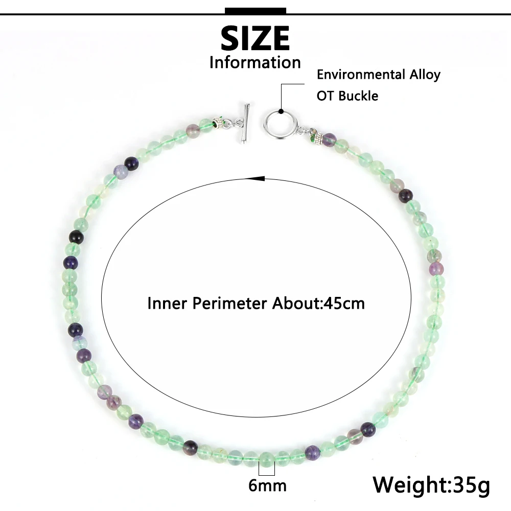 Женское Ожерелье из натурального камня флюорита аметистов бусин опал Агаты