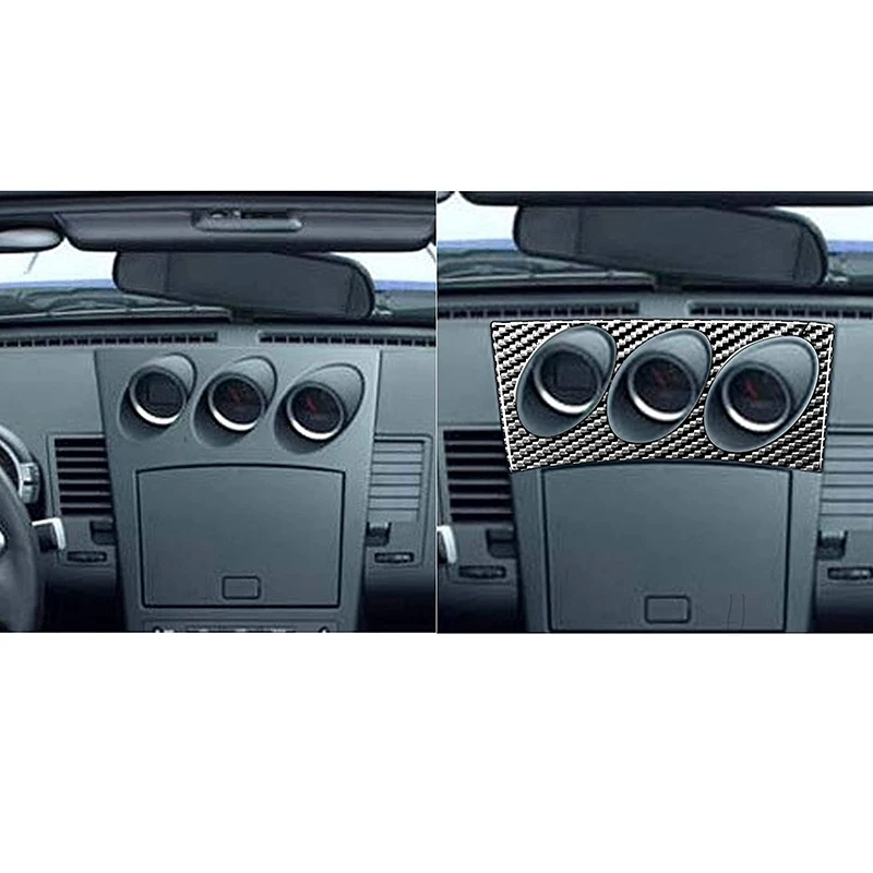 

Carbon Fiber Center Console Radio Air Conditioning Button Panel Cover Decorative Trim for Nissan 350Z 2003-2009 LHD