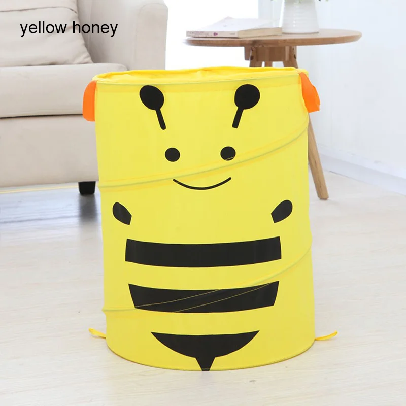 yellow honey 34*46 см ведро для хранения одежды Складной бытовой мешок корзина для белья Детские игрушки мультфильм животных хранения баррель большой емкости - Цвет: yellow honey