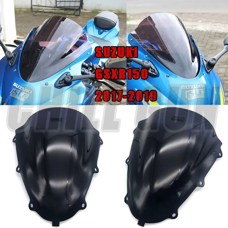 Дефлектор ветрового стекла мотоцикла козырек ветровое стекло подходит для SUZUKI GSX-R150 17'-19' GSXR150- GSXR 150 Double Bubble