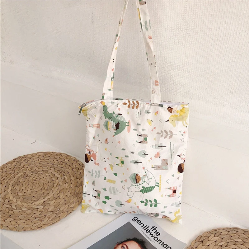 Художественная холщовая маленькая легкая сумка и простая для покупок японская