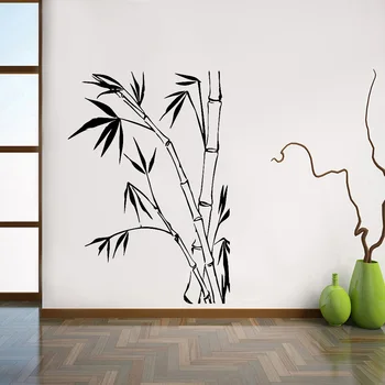 Bamboo Wall Stickers Home Decor Living Room Nature Green Plant Vinyl Office Wall Decals School Classroom Decoration Murals Y759