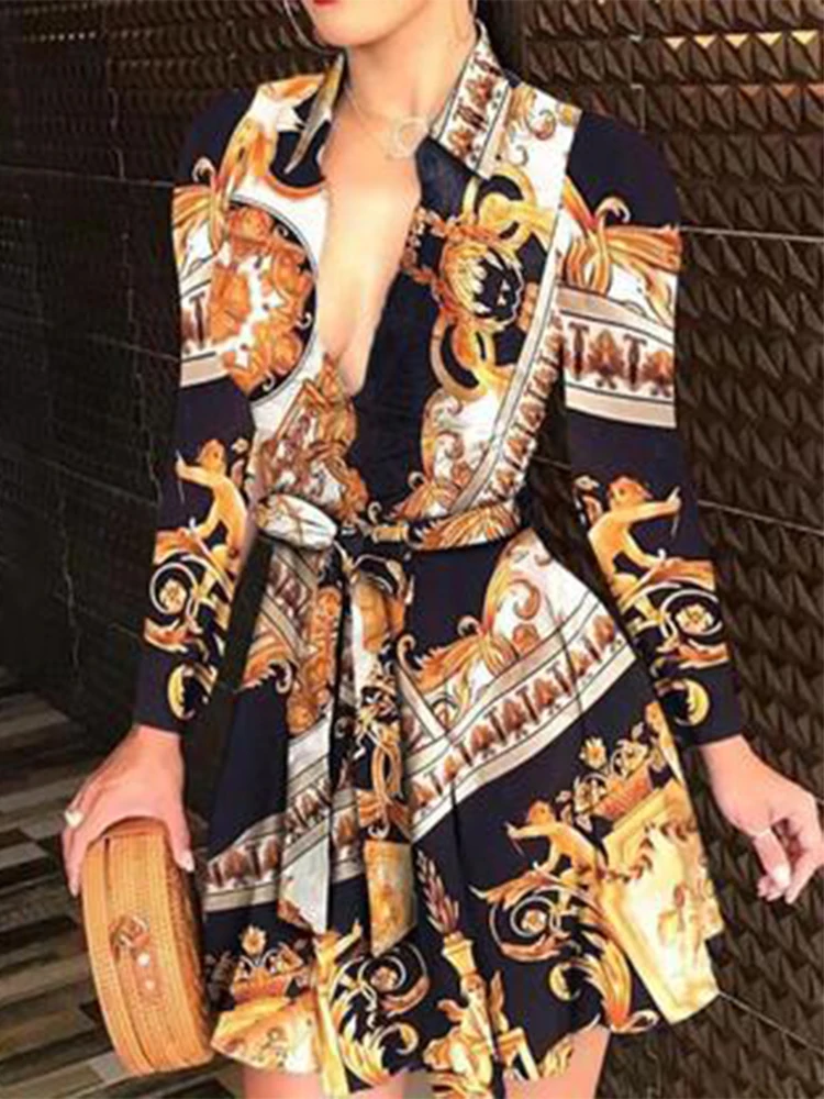 

za Traf women 202021 summer long-sleeved V-neck strap fashion sexy printed xnwmnz dresses shein robe urbano kpytomoaing zaraing