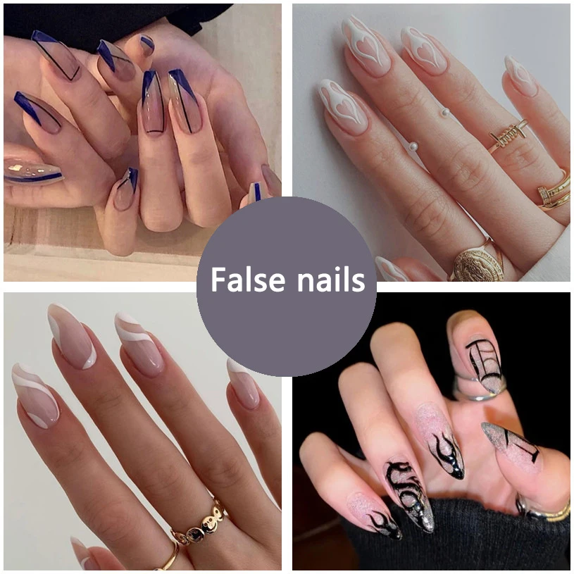 

24Pcs/Box Charming Peach Ballet Wearable Fake Nails Press On Square Head Full Cover Detachable Finished Fingernails
