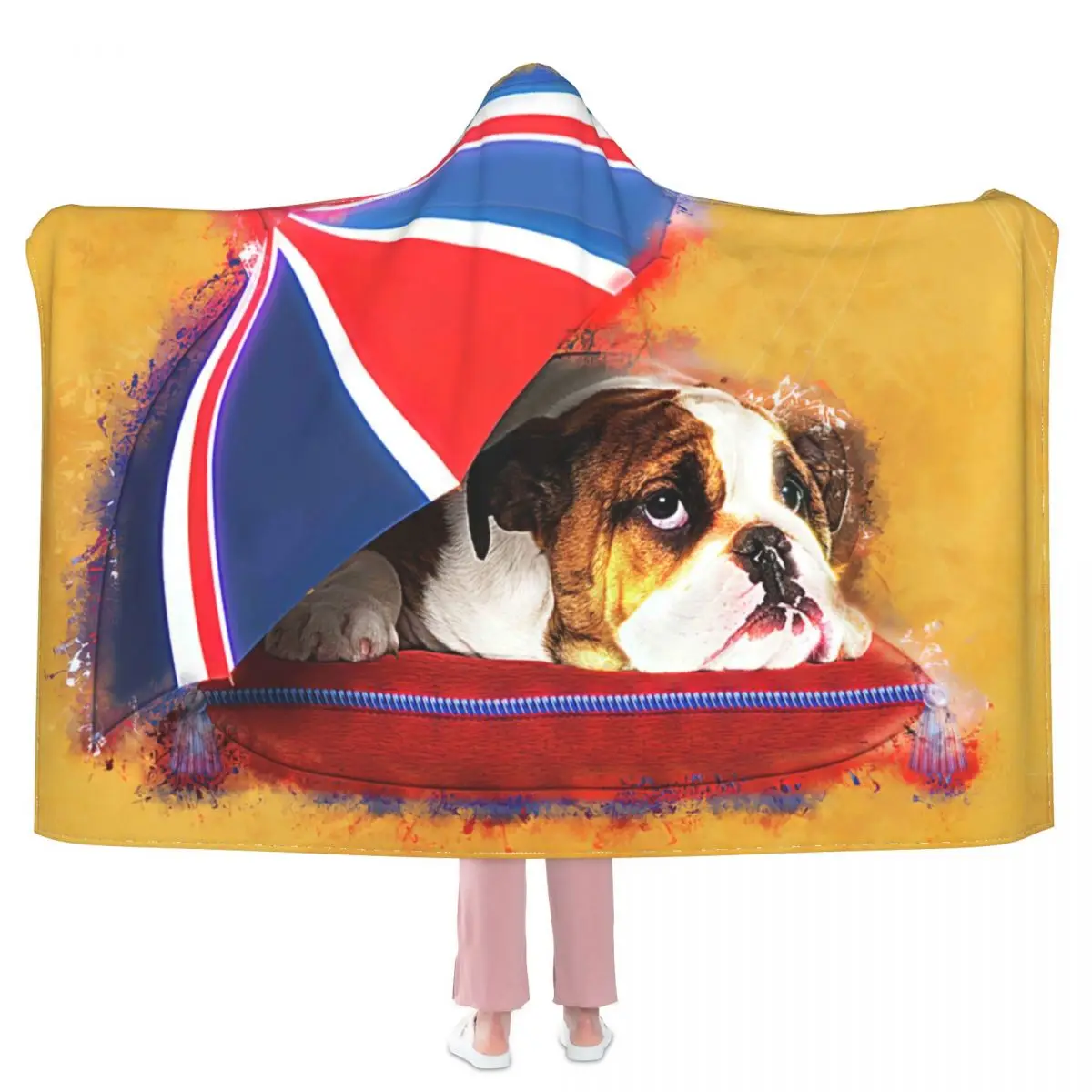 

Одеяло с капюшоном и 3D-принтом, для взрослых и детей