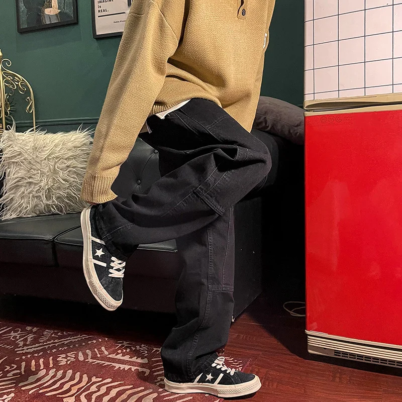 

Men Jeans Fashion New Lost Rights Jeans Broek Man Casual Baggy Neutral Denim Broek Men and women Broek cargo Broek Mid