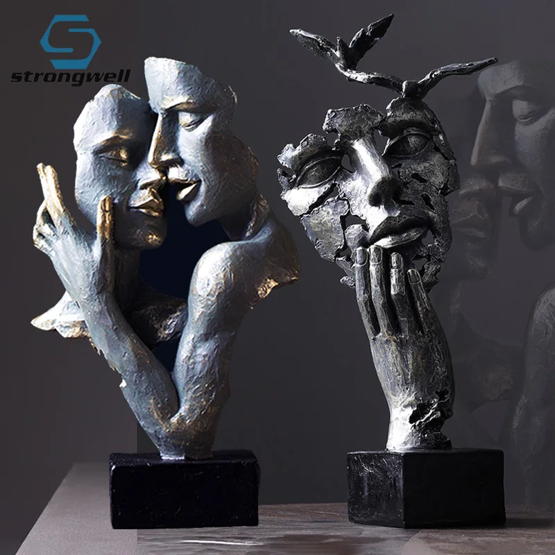 Strongwell Скандинавская абстрактная скульптура лица статуя персонажа Ретро