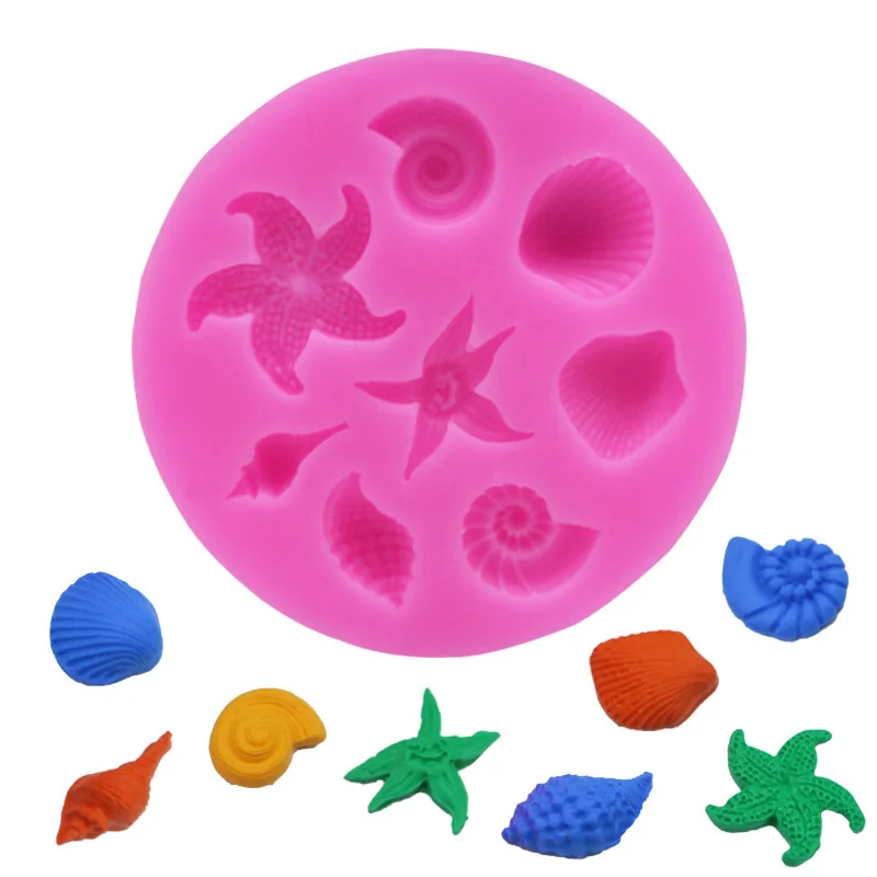 

Starfish Round Cake Mold Silicone Mold Cartoon Fondant Cake Molds Pastry and Baking Accessories Soap Mold Kitchen Tools
