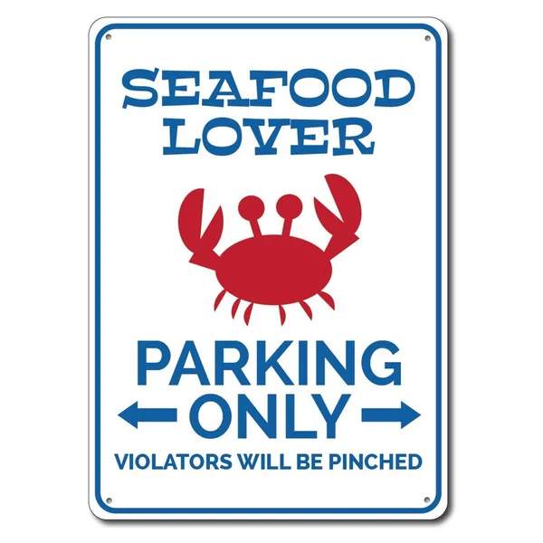 

Seafood Lover Metal Tin Sign Metal Sign,Crab Sign, Crab Decor, Seafood Sign