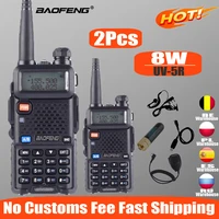 2pcs real 8w baofeng uv 5r walkie talkie uv 5r powerful amateur ham cb radio station uv5r dual band transceiver 10km intercom