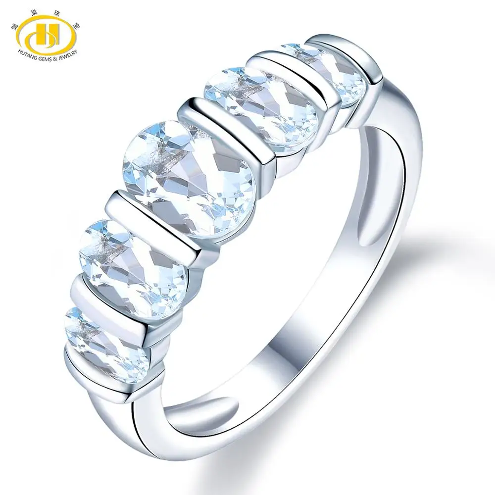 Hutang серебряное кольцо 925 ювелирные изделия драгоценный камень 1.9ct Аквамарин