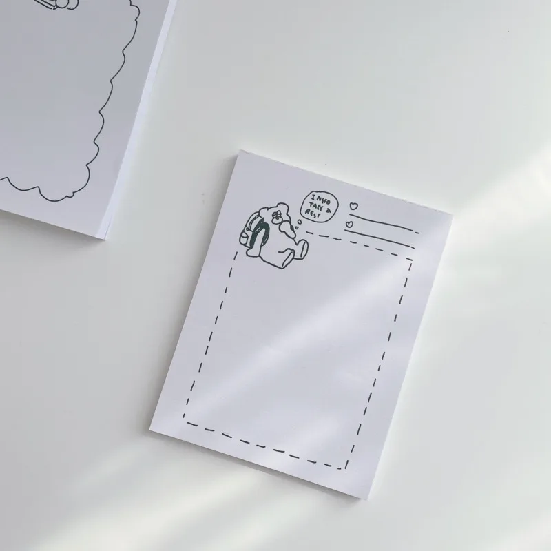 Корейский Ins Носки с рисунком медведя из мультика квадратной оправе Блокнот 50