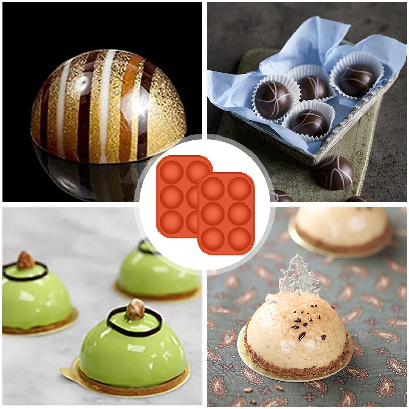 6 отверстий Горячие какао бум формы половина сферы шоколадная бомба Силиконовые