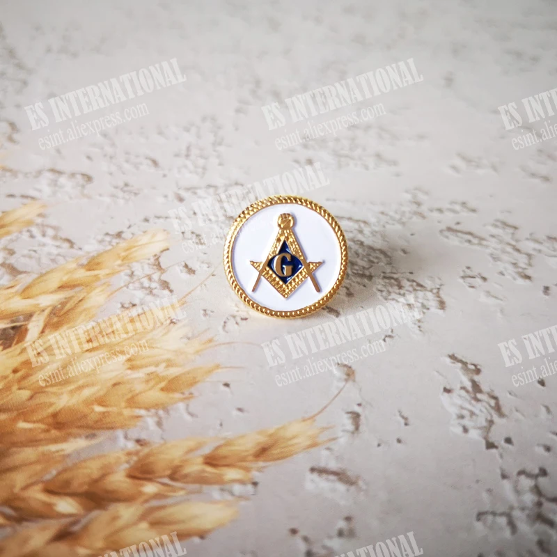 Значок на лацкан Masonic Юбилейный значок BLM54 белый круглый каменщик креативная