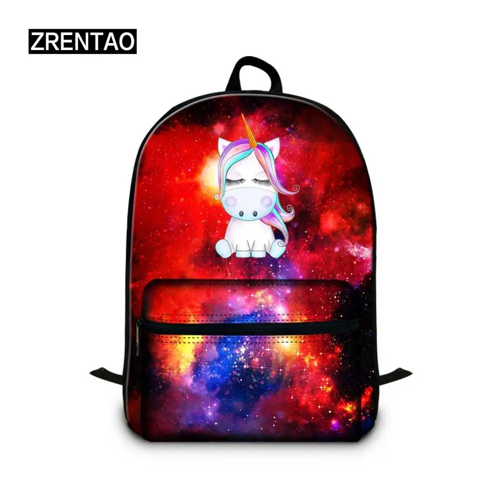 

Pretty Colorful Galaxy Unicorn Print Large 15.5 Inch School Laptop Backpacks Waterproof Bookbags School Rucksack Zippered Bags