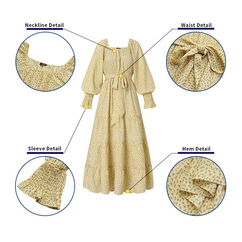 

VONDA Women Long Sleeve Dress Sexy Belted Vintage Floral Printed Maxi Dresses Party Pleated Bohemian Vestidos Loose Beach Robe