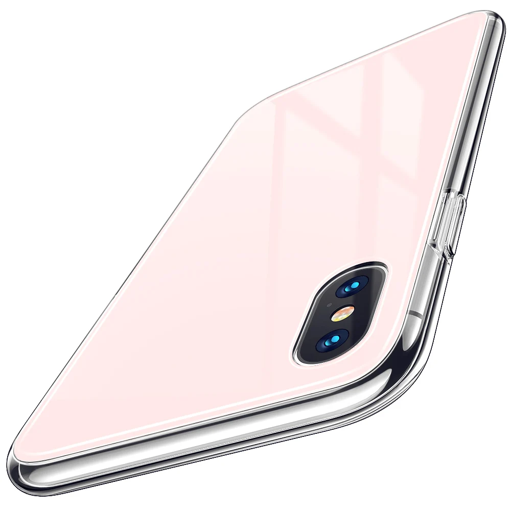 Red gold Чехол ESR для iPhone X/XS/XR/XS Max чехол с защитой от царапин из закаленного стекла задняя крышка с мягким силиконовым Бампером для Apple iPhone Coque - Цвет: Red gold