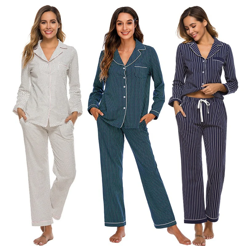 С модным сплошным принтом Модальная Для женщин пижамный комплект мягкая и