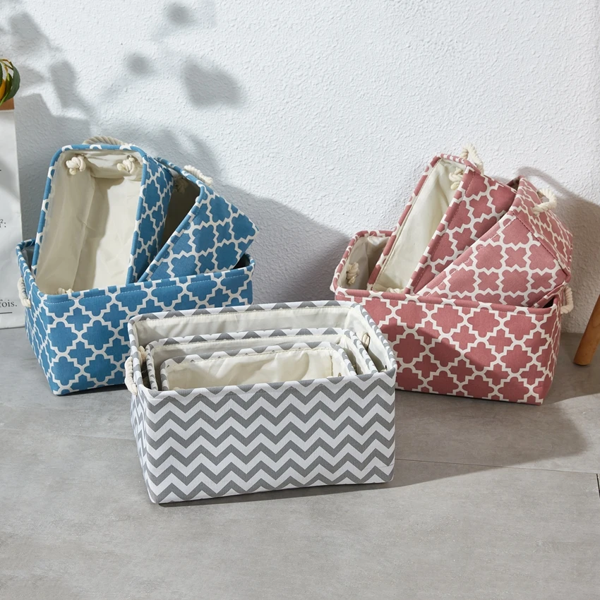 

2021 New Cube Folding Storage Box Canvas Fabric Storage Basket For Clothes Toys Organizer Home Laundry Basket